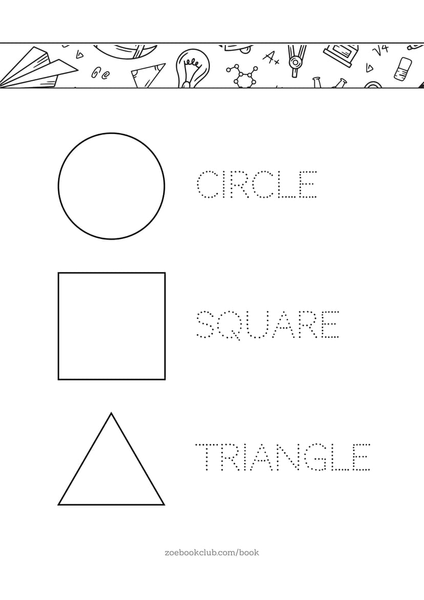 Square Circle Triangle Coloring and Tracing